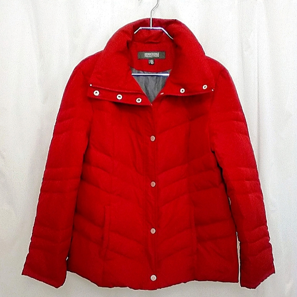 Kenneth Cole Reaction Women's Down Filled Red Puffer Coat Size - Large